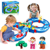 YCFUN Kids Outdoor Water Table Toys, Water Park Playset 50Pcs DIY Table Beach Toy